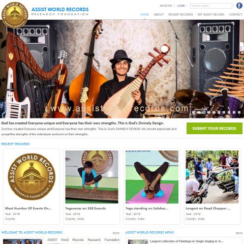 World record organisation - India - http://www.assistworldrecords.com