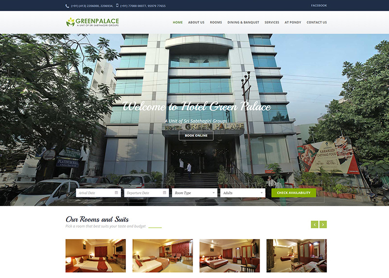2 Star hotel in Pondicherry  - http://www.hotelgreenpalace.in